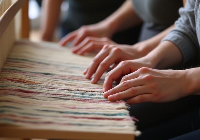 Praktisk norsk tekstilverksted med tradisjonell veving